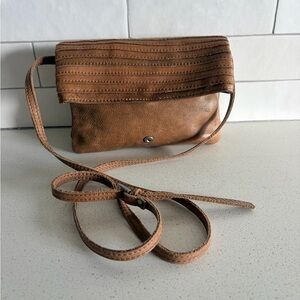 Anthropology liebeskind Berlin Fluted leather Crossbody Bag purse Terracotta